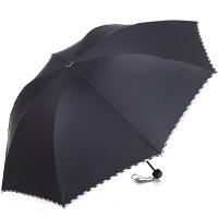 
                                        
                                        天堂伞 世纪佳缘黑胶三折太阳伞晴雨伞33186E黑色                