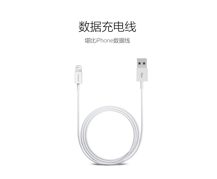 
                                        
                                                                                罗马仕 CB12 苹果数据线快充充电宝线适用iPhone14/13/12/11 Pro/se/Xs Max/XR/8手机充电线iPad Air/mini 1m                