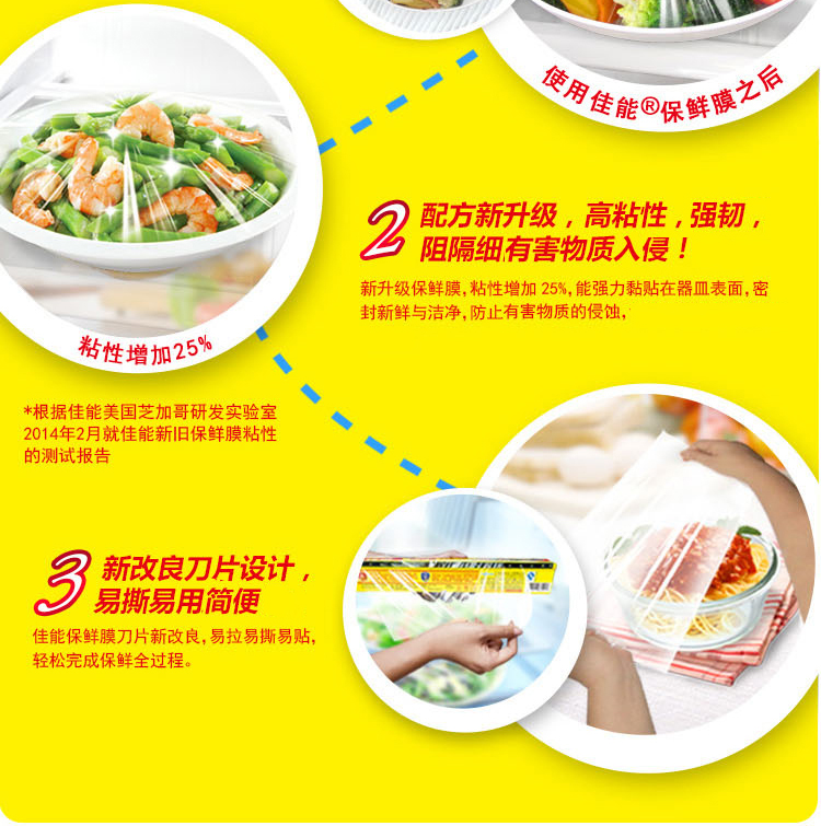 
                                        
                                                            佳能（Glad）一次性食品用保鲜膜25米*20cm 盒装 强韧易撕 冰箱适用                