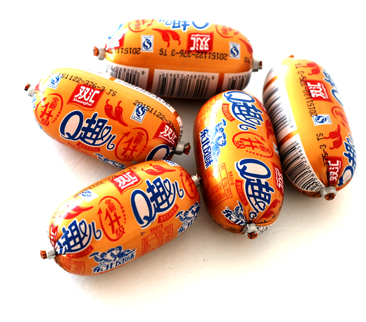 【京东超市】双汇 火腿肠 q趣香肠 香辣风味 85g*5支 袋装