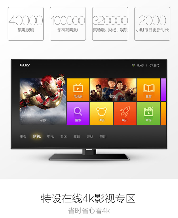 TCL D49A561U 49英寸 真4K超高清内置WIFI安卓智能LED液晶电视机（黑色）