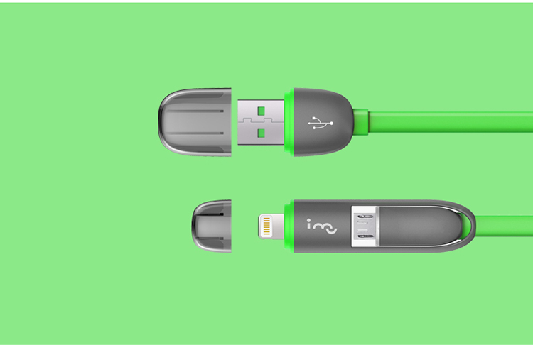 
                                        幻响（i-mu）苹果6/6s数据线充电线 安卓Micro二合一 iPhone5/6s/7 Plus/SE/iPad Air Mini 华为小米 绿色                