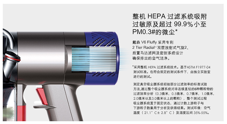 
                                        戴森(Dyson) 吸尘器V6 Fluffy+ (旧名SV09 V6 Fluffy) 手持家用除螨（新老包装型号交替发，对应产品相同）                