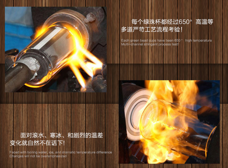 绿珠lvzhu 400ml玻璃杯子耐热防烫抗摔送杯套便携防漏透明男女士办公泡茶水杯B661