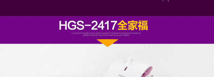 
                                        海尔（Haier）挂烫机 2.4L 双杆6档 双排11孔 蒸汽挂式 家用手持HGS-2417                