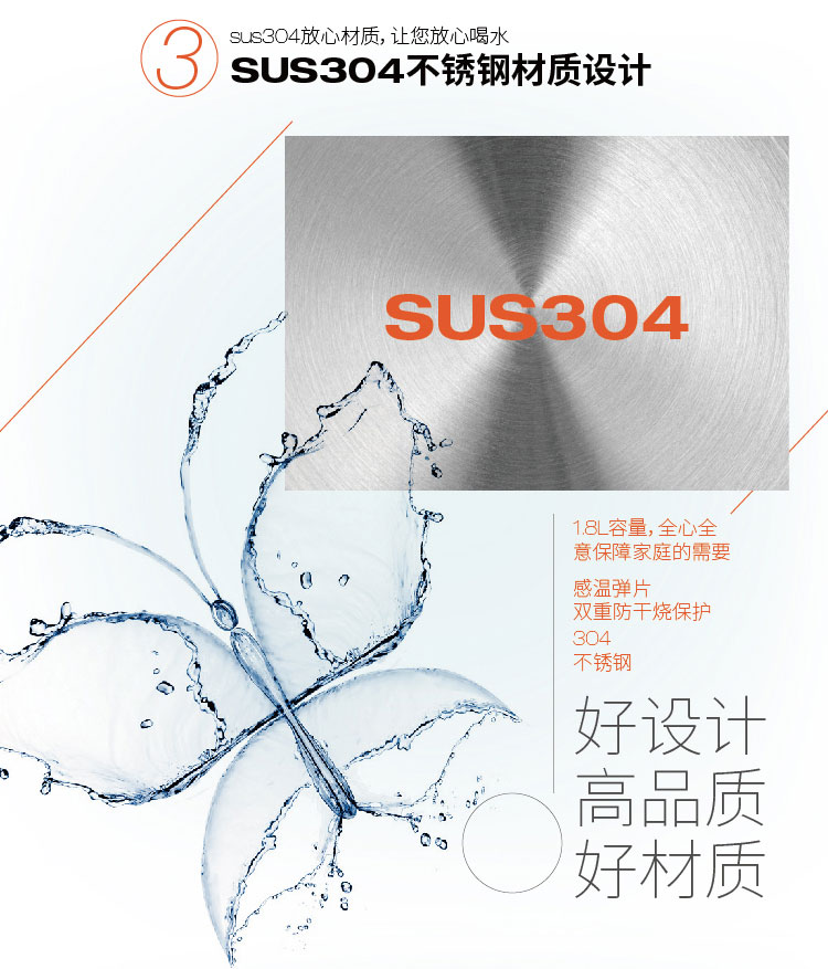 
                                        
                                                            格来德（Grelide）电热水壶 304不锈钢烧水壶 快速沸腾无异味 1.8L大容量电水壶开水壶暖水壶WWK-1805S                