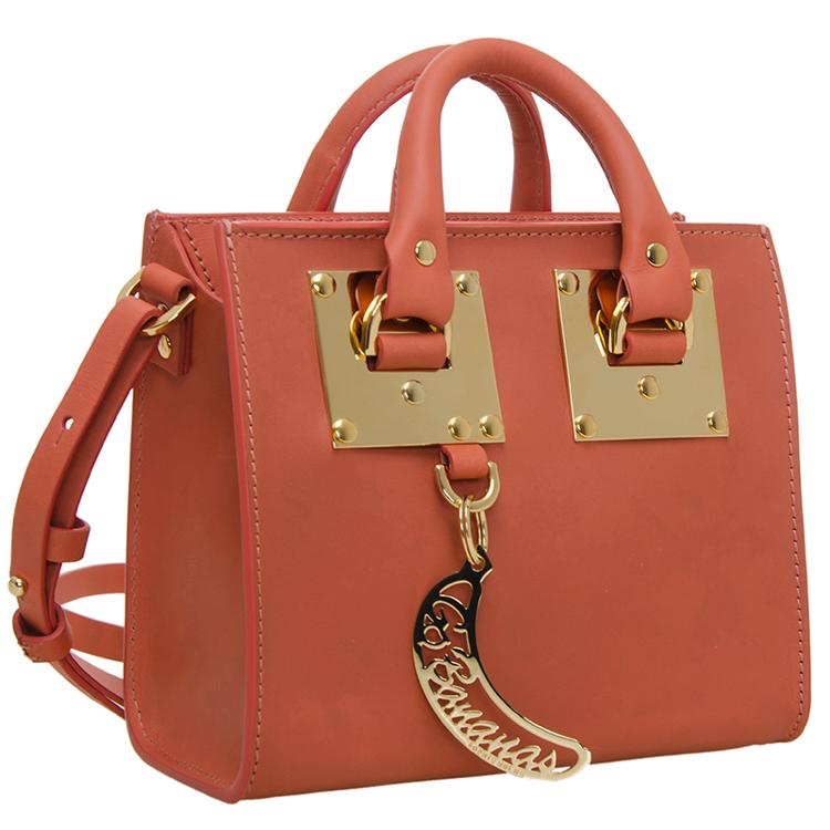 sophie hulme 索菲·休姆 女士橙红色牛皮手提单肩斜挎包 bg070le