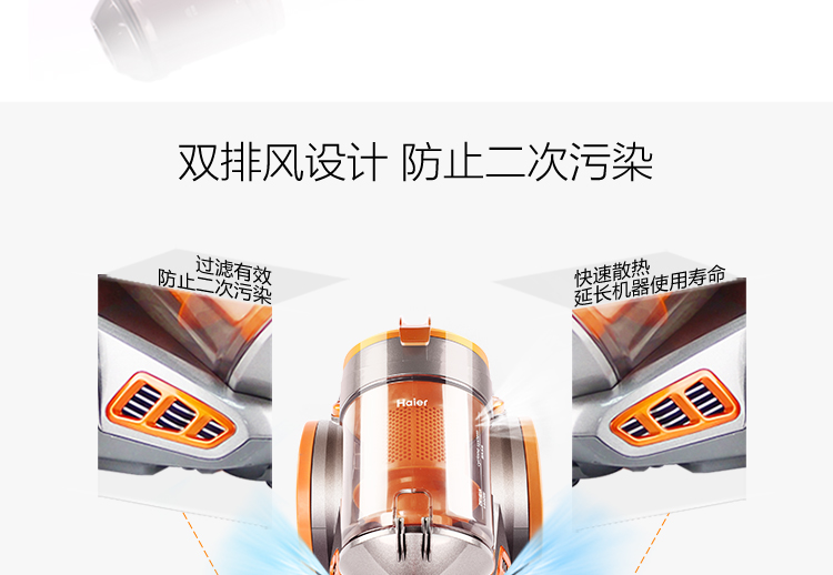 海尔（Haier）吸尘器 ZW1401A 无耗材迷你旋风 家用