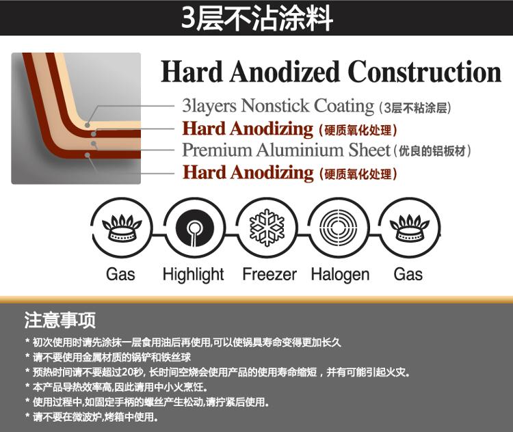 
                                        乐扣乐扣（lock&lock）HARD&LIGHT复底中式炒锅-30Cm(电磁炉可兼用)LHB3305-IH                