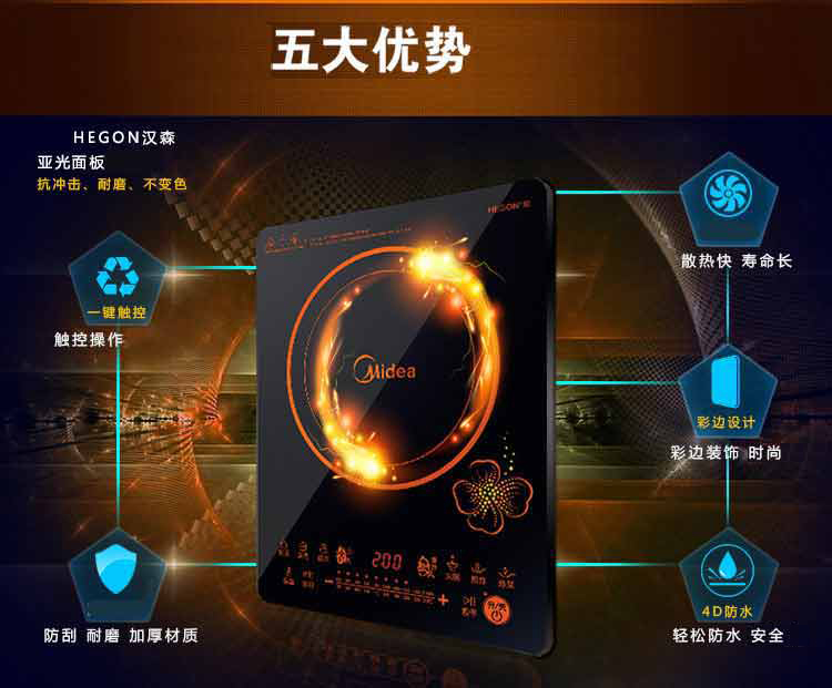 美的（Midea）电磁炉触摸式酷薄RT2135 （赠汤锅+炒锅）