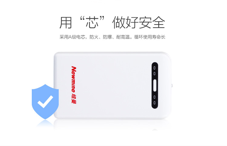 
                                        纽曼（Newmine）A100 双USB输出 便携 移动电源/充电宝 10000mAh 素雅版 手机平板通用                