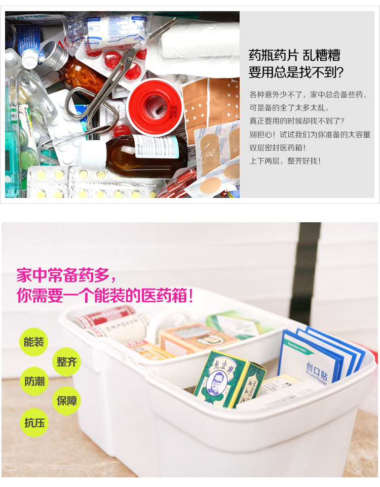 
                                        【京东超市】一帆 医药箱家用急救箱塑料收纳箱整理箱 蓝色大号 6.5L 1只装                