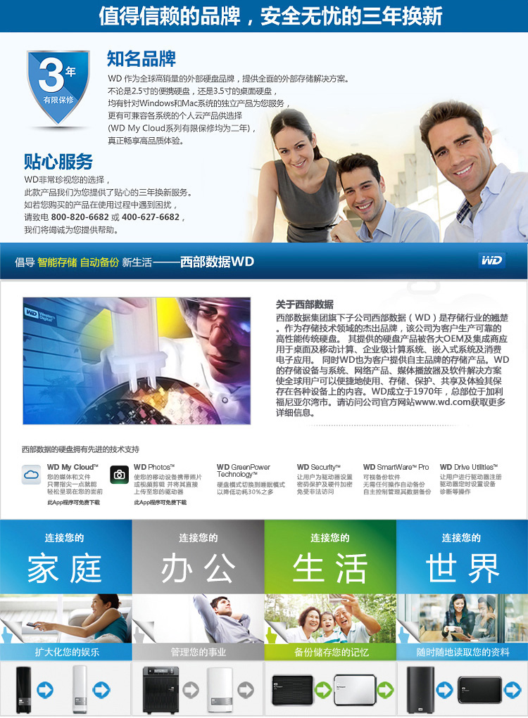 
                                        西部数据（WD）My Passport Ultra 金属版USB3.0 1TB 超便携移动硬盘 （宝石蓝）WDBTYH0010BBA                