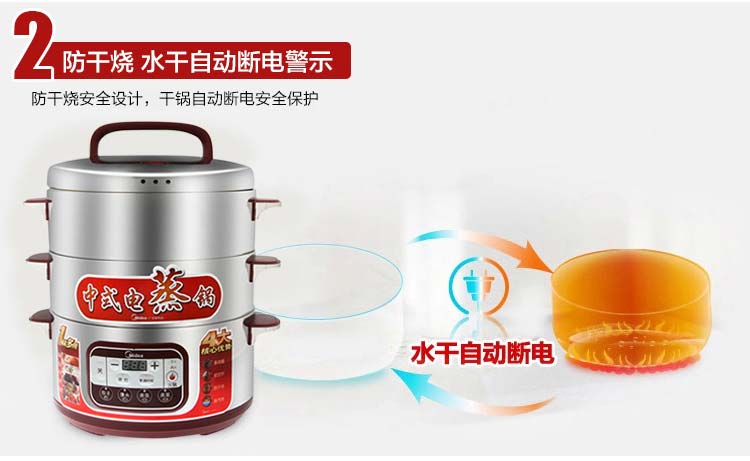 
                                                            美的（Midea）多用途锅多功能电蒸锅电火锅电煮锅电热锅不锈钢三层14.8L智能预约定时SYS28-22                