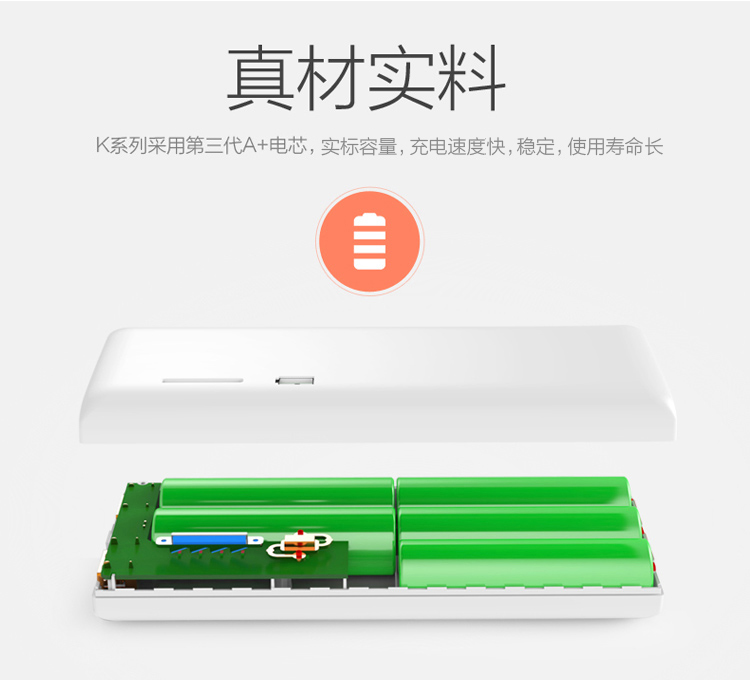 
                                        爱国者（aigo）15000毫安 K150 双USB输出 LED强光手电 苹果/安卓通用 移动电源/充电宝 白色                