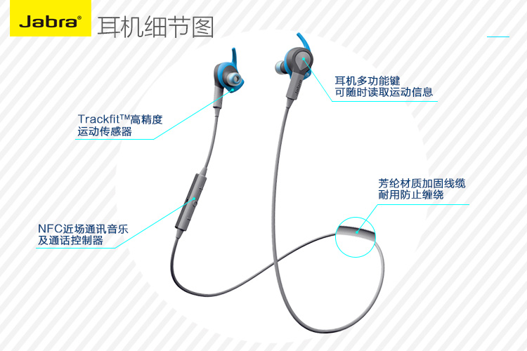 
                                        捷波朗（Jabra）Sport Coach 扩驰 无线智能运动耳机 蓝色                