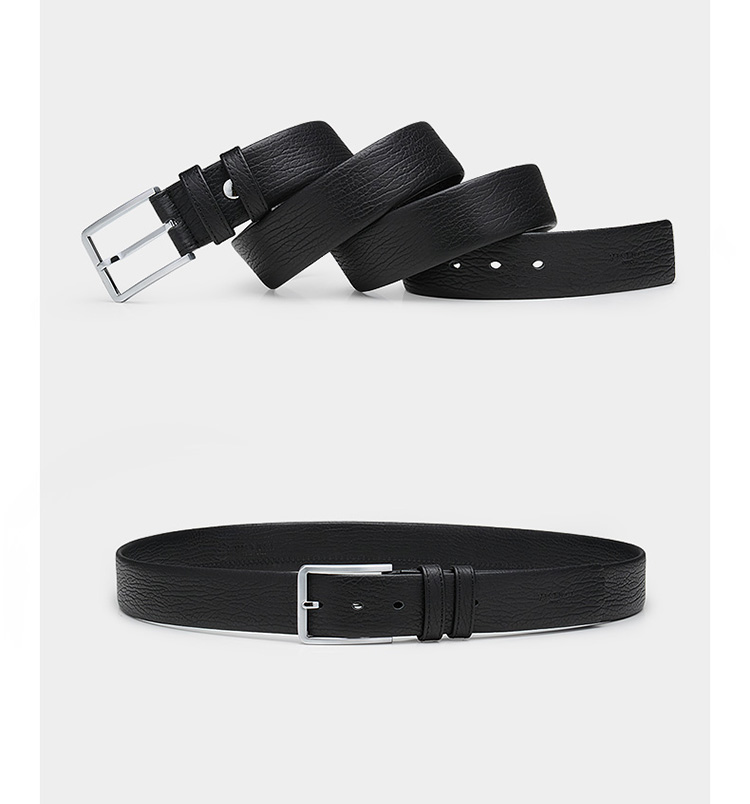 华莎图(vistula)海狮纹牛皮腰带男士休闲针扣皮带简约时尚 140002-210