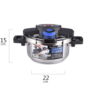 LB力巴铁 22CM（4L）电磁炉通用复合底不锈钢压力锅LG-A4000S