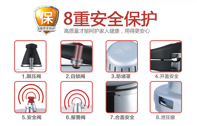 
                                【京东超市】双喜压力锅世纪装24CM 6人用复合底 明火电磁炉通用 煲炖汤锅LM-02AF            