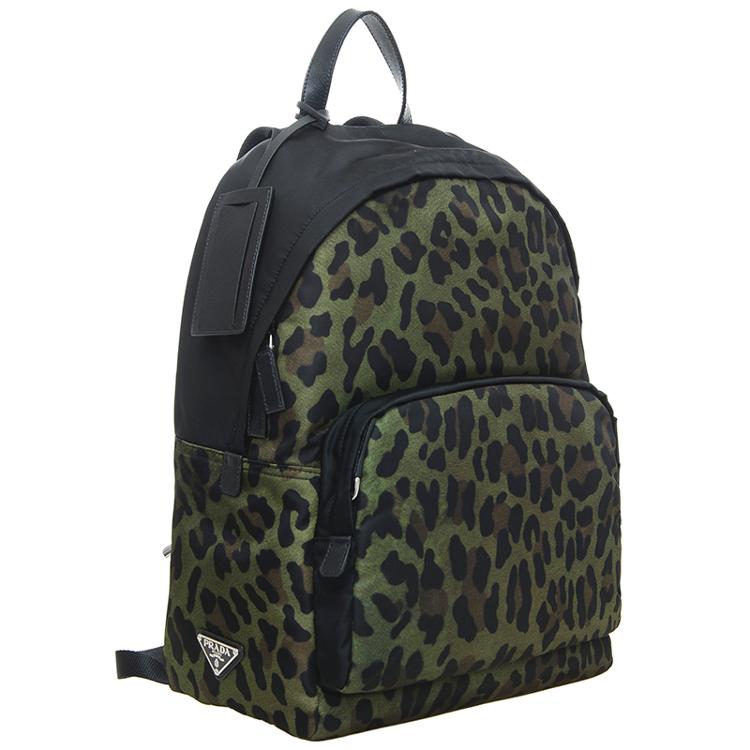 prada 普拉达 男士绿色斑点织物双肩包 2vz066 2exd f0161