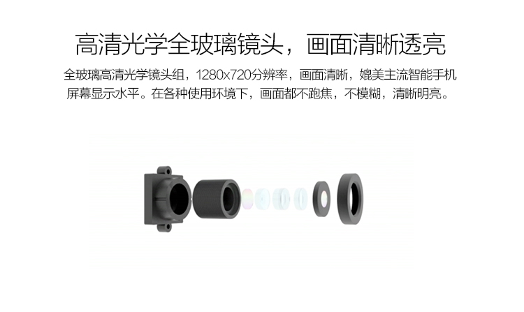 
                                        360智能摄像机 D302 小水滴 WiFi网络 高清摄像头 远程监控 哑白                