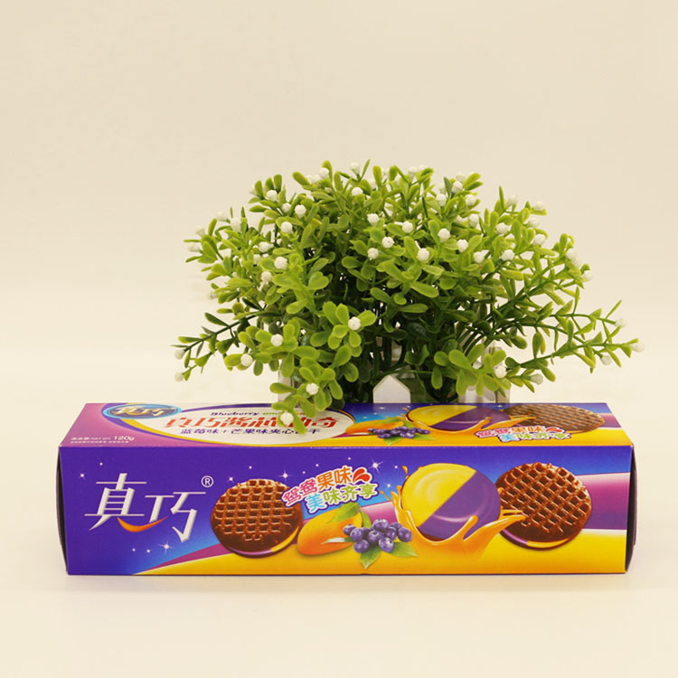 真巧 酱芯曲奇 草莓味 香草味夹心饼干 120g/盒