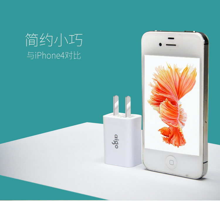 aigo ADP01 5W USB充电器/充电头 适用于苹果安卓手机平板 白色