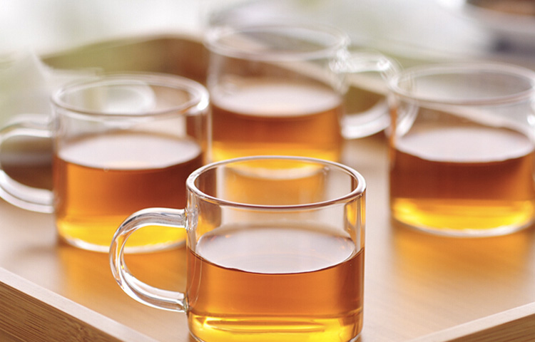 绿珠lvzhu 100ml纯手工吹制功夫茶小茶杯 加厚高硼硅耐热透明玻璃品茗杯（两只装）C001

