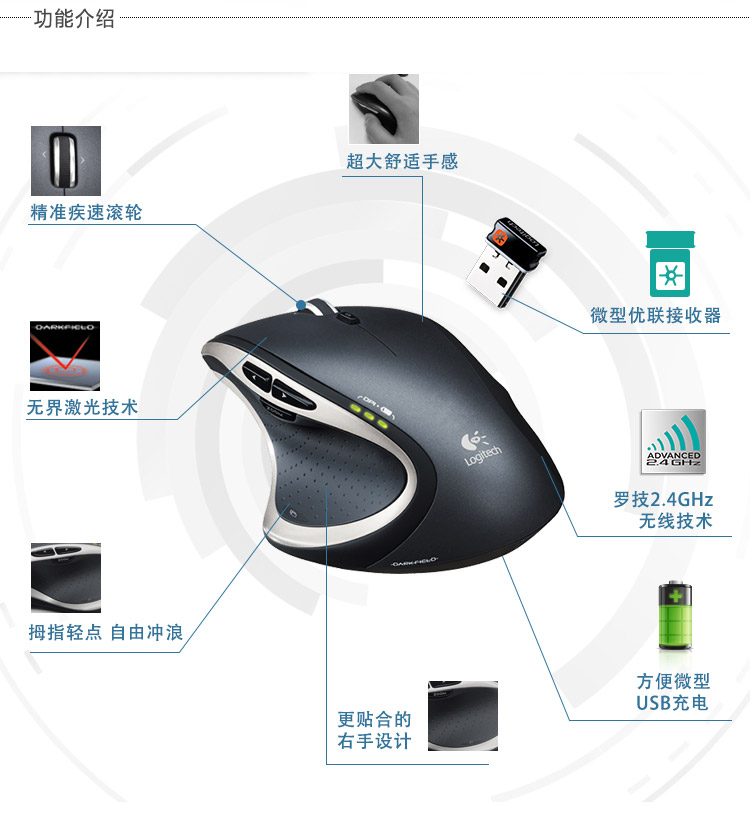 罗技（Logitech） M950t 高性能鼠标