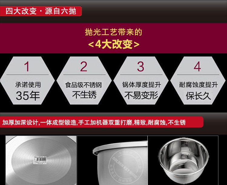 
                                        金钥匙（GOLDEN KEY）调料盆 24cm不锈钢日式多用 KL-B4                