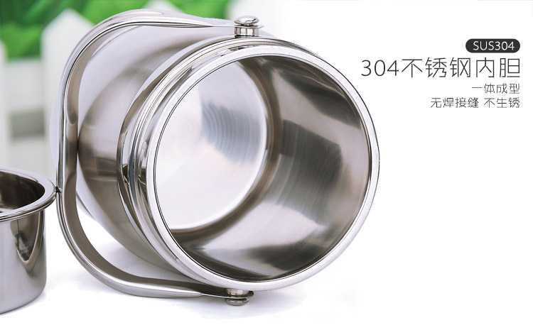 
                                        
                                                            美厨（maxcook）304不锈钢保温提锅饭盒 1.5L 双层鼓形 MCST-1.5                