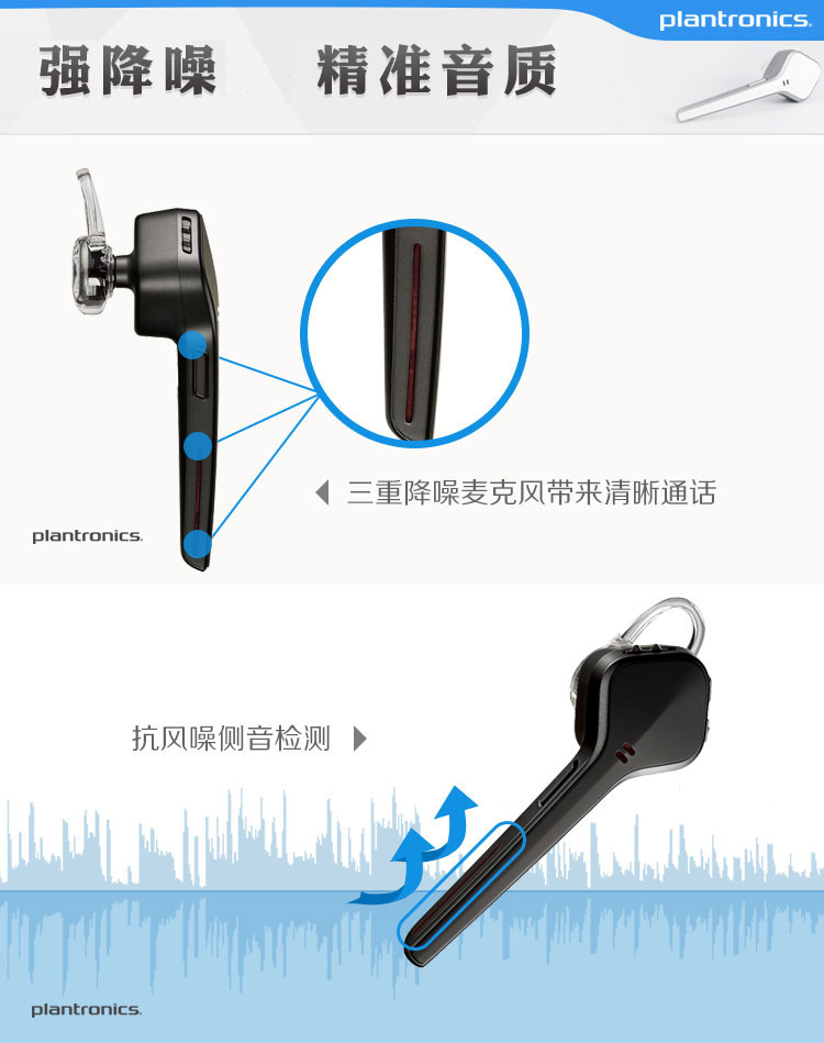 
                                        缤特力（Plantronics）刀锋  Voyager Edge 商务单耳蓝牙耳机 通用型 入耳式 碳晶黑色（含充电盒）                