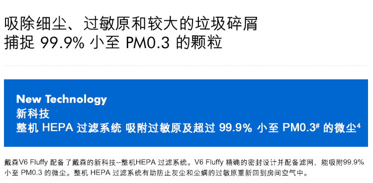 
                                        戴森(Dyson) 吸尘器V6 Fluffy+ (旧名SV09 V6 Fluffy) 手持家用除螨（新老包装型号交替发，对应产品相同）                