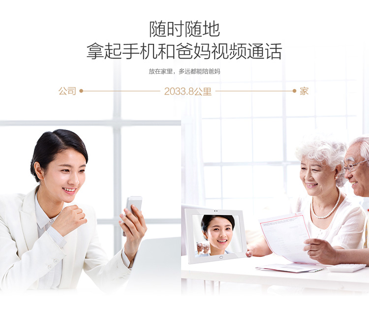   松鼠 SF101智能相框 互联网电子相框 电子相册 数码相框 APP照片传输 视频通话 送老人的礼物  