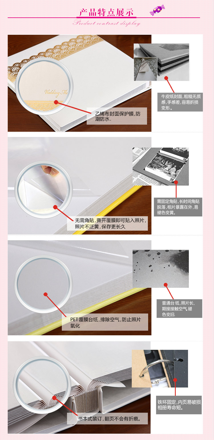 NCL 日本原装进口相册 diy 生日礼物 相册簿 毕业、生日、纪念日 婚礼系列 比翼双飞 71525-金色