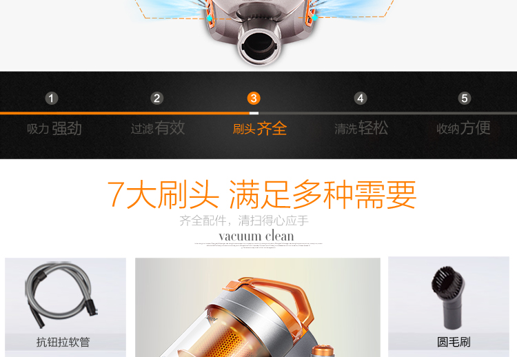海尔（Haier）吸尘器 ZW1401A 无耗材迷你旋风 家用
