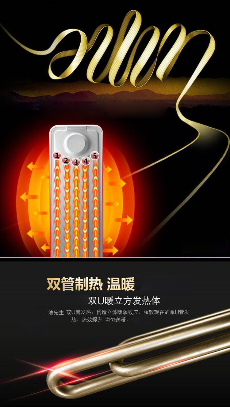 
                                        艾美特（Airmate）取暖器/家用电暖器/电暖气 13片电热油汀 HU1317-W                