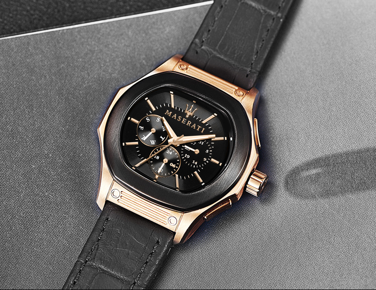 fuoriclasse系列石英黑色皮带时尚休闲商务男表黑色表盘r8851116002