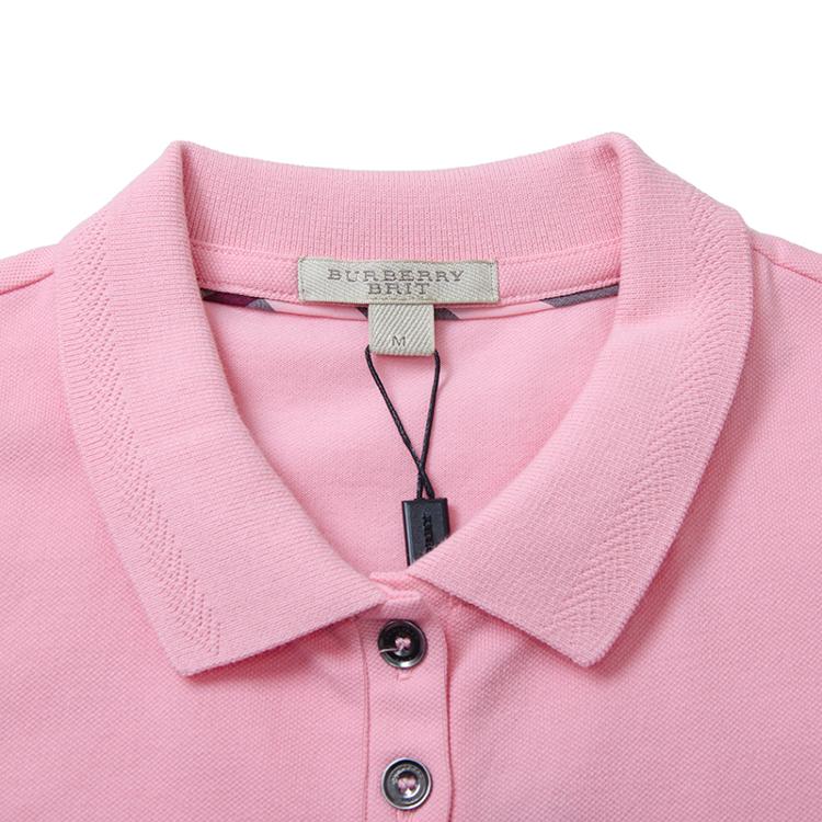 burberry 巴宝莉 女款康乃馨粉红棉质珠地网眼布棉质短袖polo衫