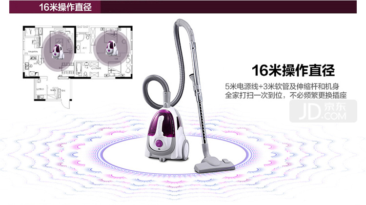 伊莱克斯（Electrolux） 吸尘器Z1880 家用 卧式 无尘袋 真空
