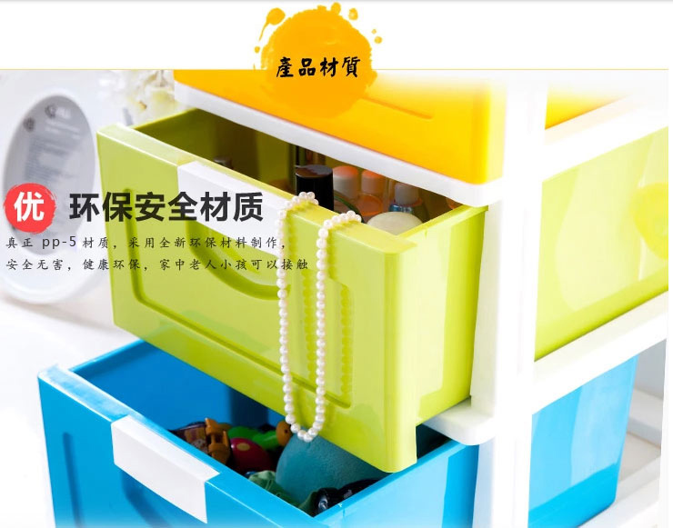 
                                        禧天龙Citylong 塑料收纳柜储物柜抽屉式儿童衣物整理柜 四层彩色42L 0227                