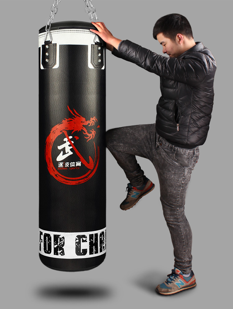 逐波zooboo 拳击沙袋 加粗加大加厚双层空心散打跆拳道训练沙包 吊式