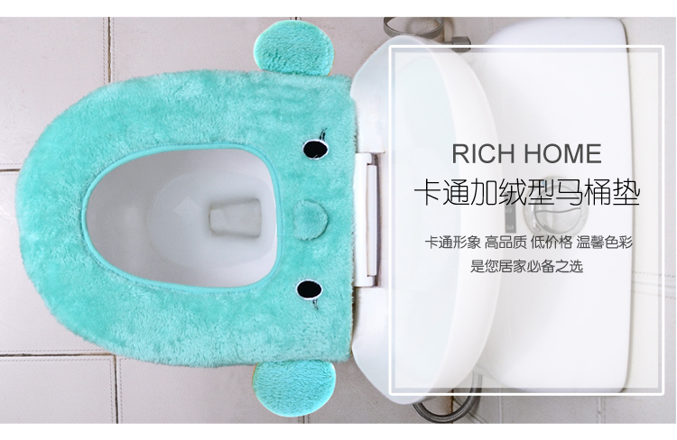 
                                        多可家品 卡通加绒马桶垫 颜色随机                