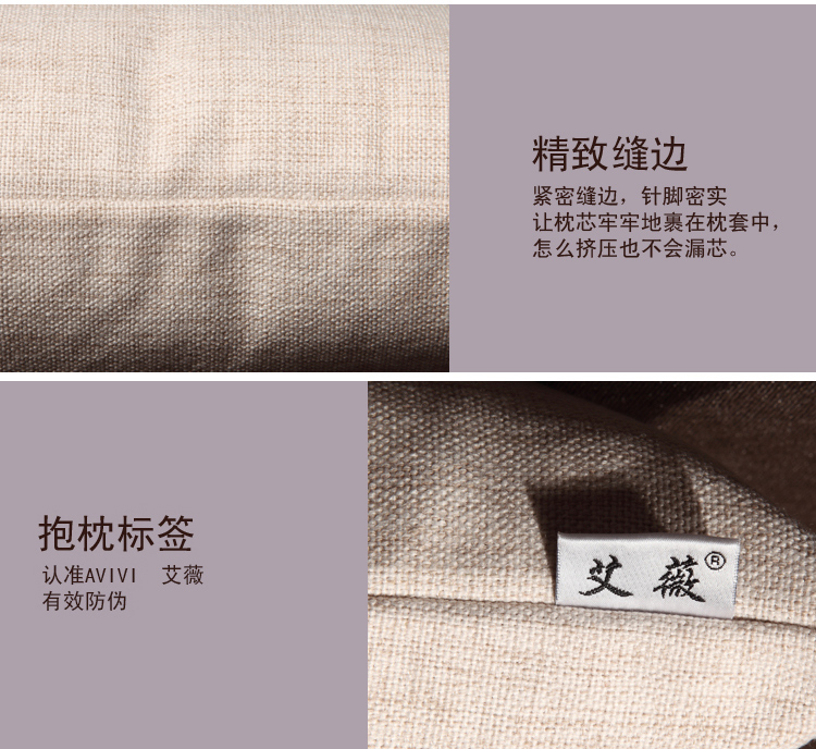 
                                        
                                                            艾薇家纺 卡通亚麻抱枕靠垫沙发床头靠枕汽车腰靠办公室午睡趴枕抱枕套+抱枕芯 大胡子 45*45cm                
