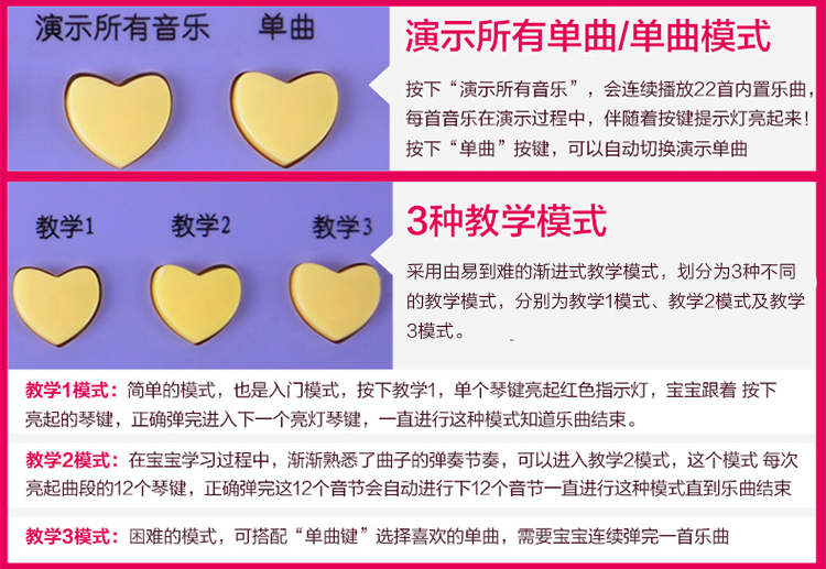 
                                        
                                        贝芬乐（buddyfun）儿童电子琴 双供电天籁之音迷你钢琴88022A粉色（新老包装随机发货）                