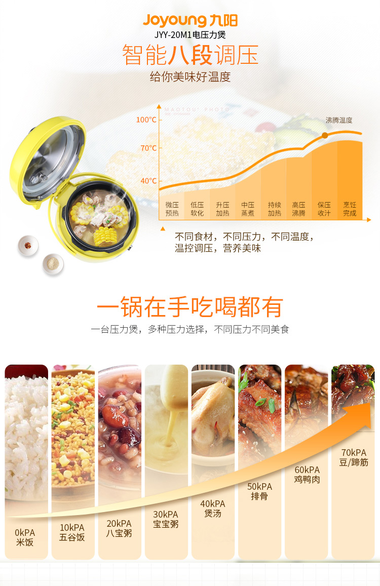 九阳（Joyoung）电压力锅24小时预约高压锅2L迷你压力锅JYY-20M1