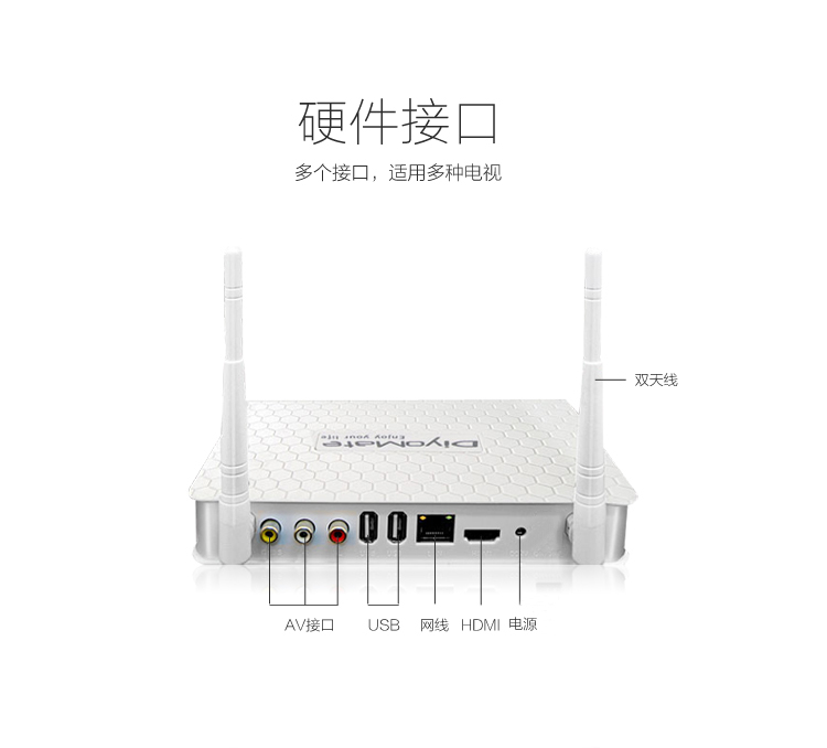 迪优美特（Diyomate）X6II网络机顶盒 高清电视盒子 H.265硬解智能安卓播放器 迪优云盒