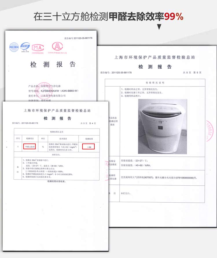 夏普（SHARP） 空气净化器 KI-BB60-W 除雾霾PM2.5除甲醛杀菌加湿家用办公室用