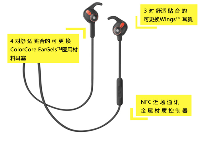 
                    
                                        捷波朗（Jabra）ROX洛奇智能无线蓝牙运动双耳 立体声 入耳耳机 黑色                