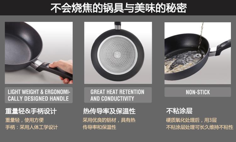 
                                        乐扣乐扣（lock&lock）HARD&LIGHT复底中式炒锅-30Cm(电磁炉可兼用)LHB3305-IH                